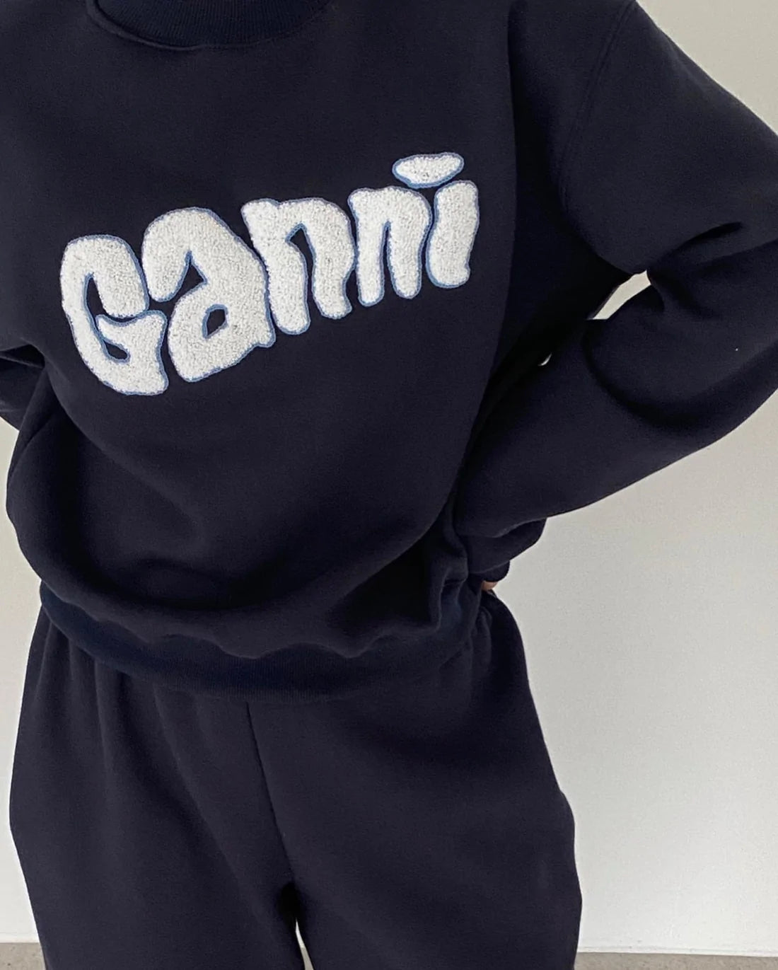 Boucle Patch Cropped Sweatshirt
