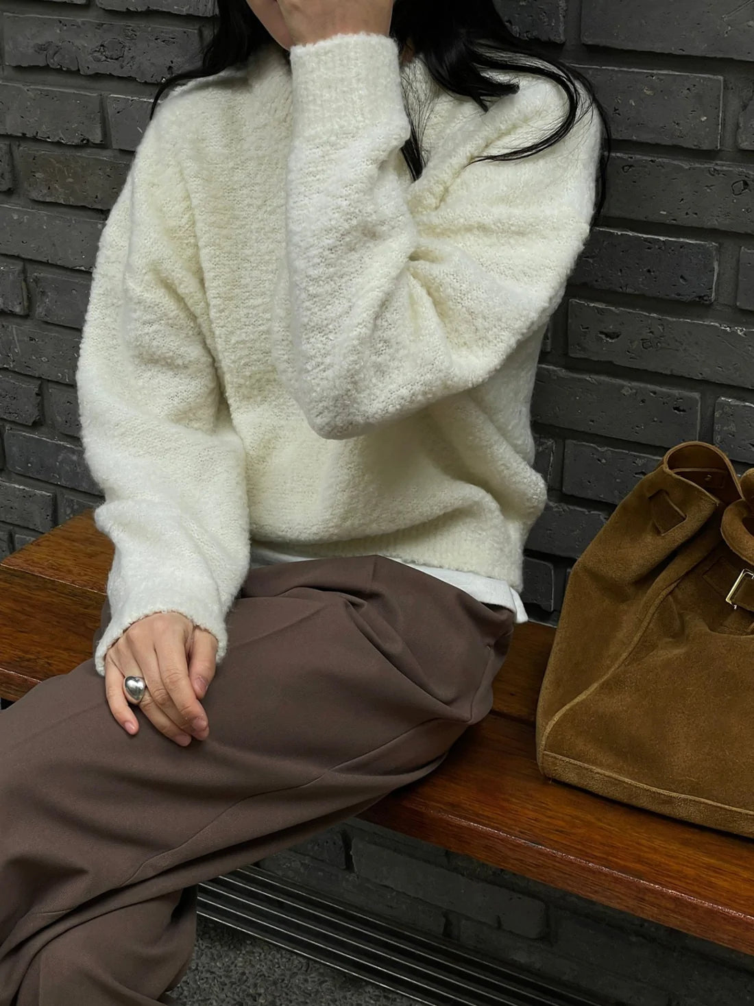 Fleece Round Neck Sweater