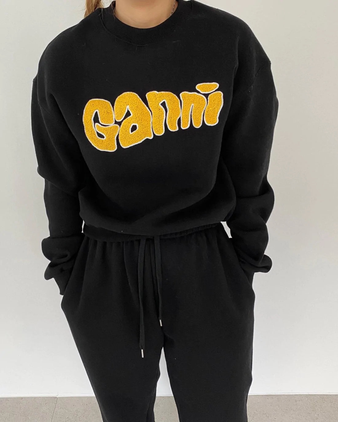 Boucle Patch Cropped Sweatshirt