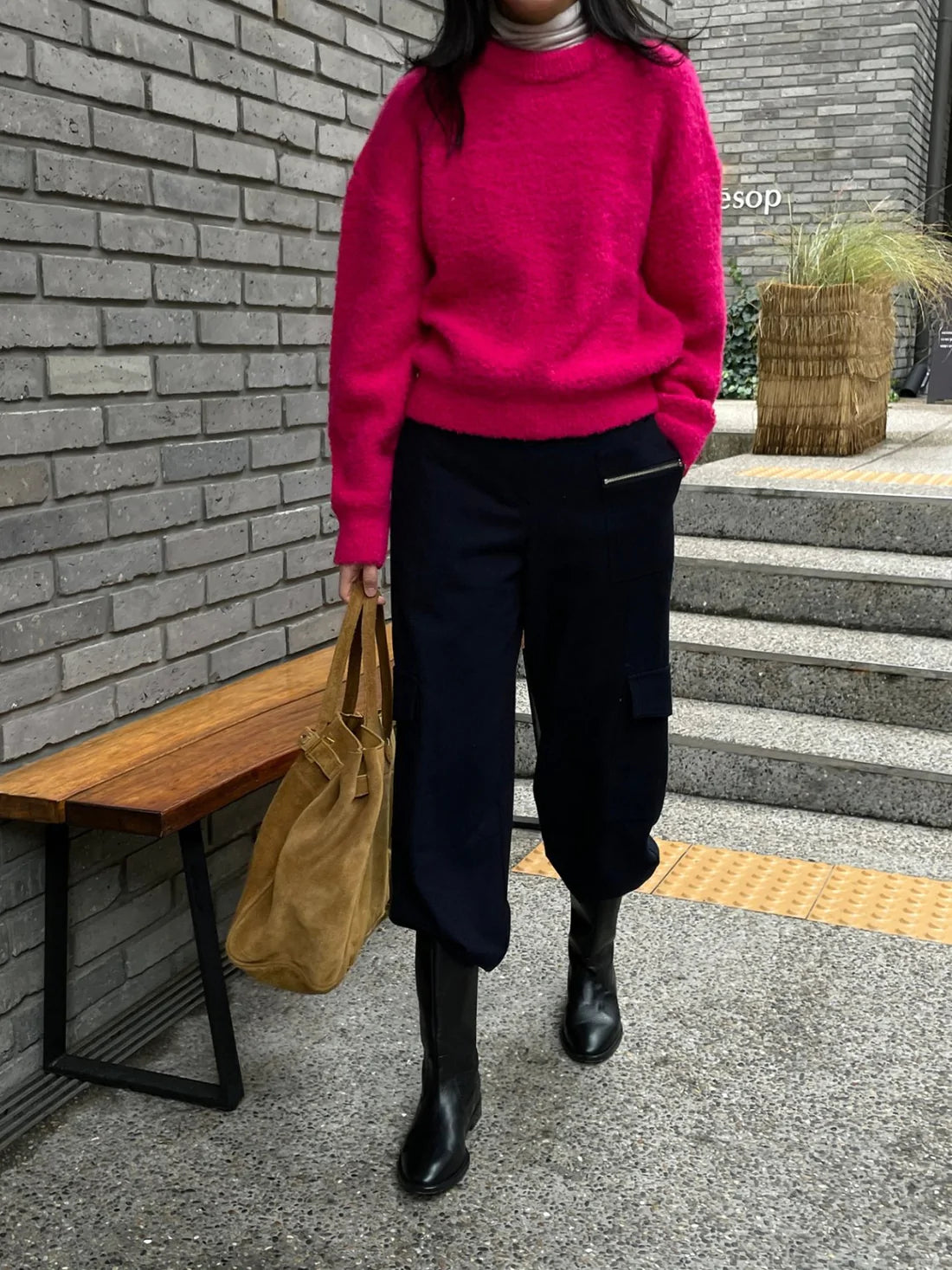 Fleece Round Neck Sweater
