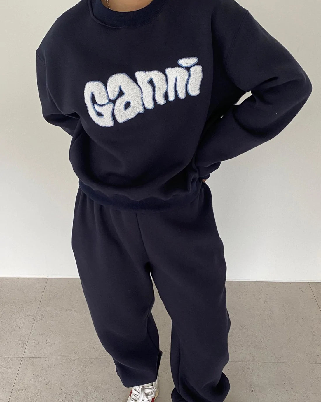 Boucle Patch Cropped Sweatshirt