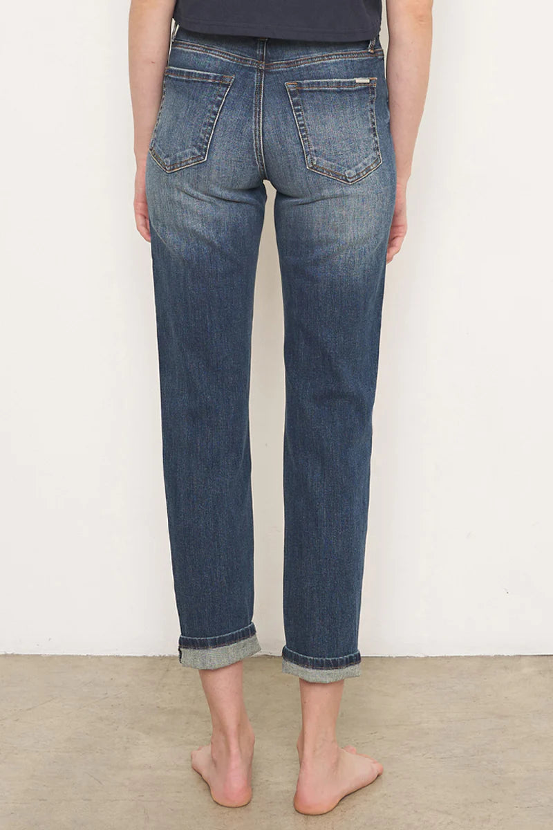 Lost Temple Slim Fit Front Ripped Boyfriend Jeans