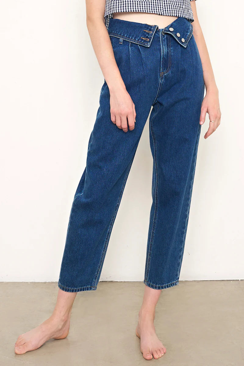 Insane High Rise Flap Waisted Relaxed Jeans