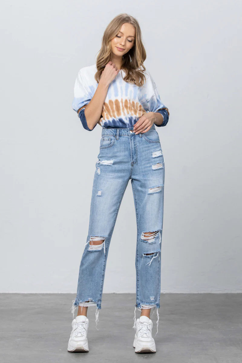 Love Dept Distressed Girlfriend Jeans