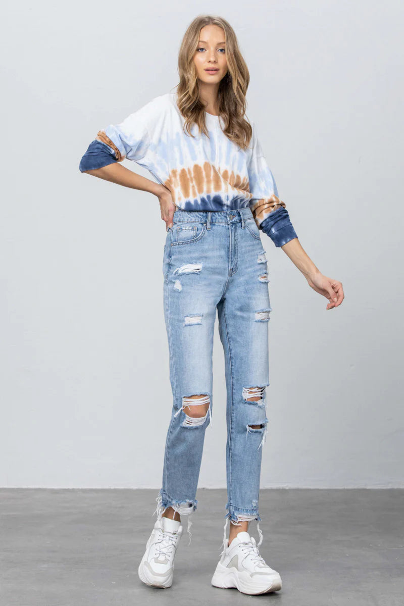 Love Dept Distressed Girlfriend Jeans
