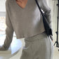 V-Neck Cropped Sweater