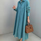 Corduroy Shirt Maxi Dress