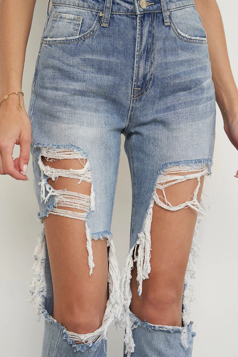 Free The People Mid-Rise Distressed Boyfriend Jeans