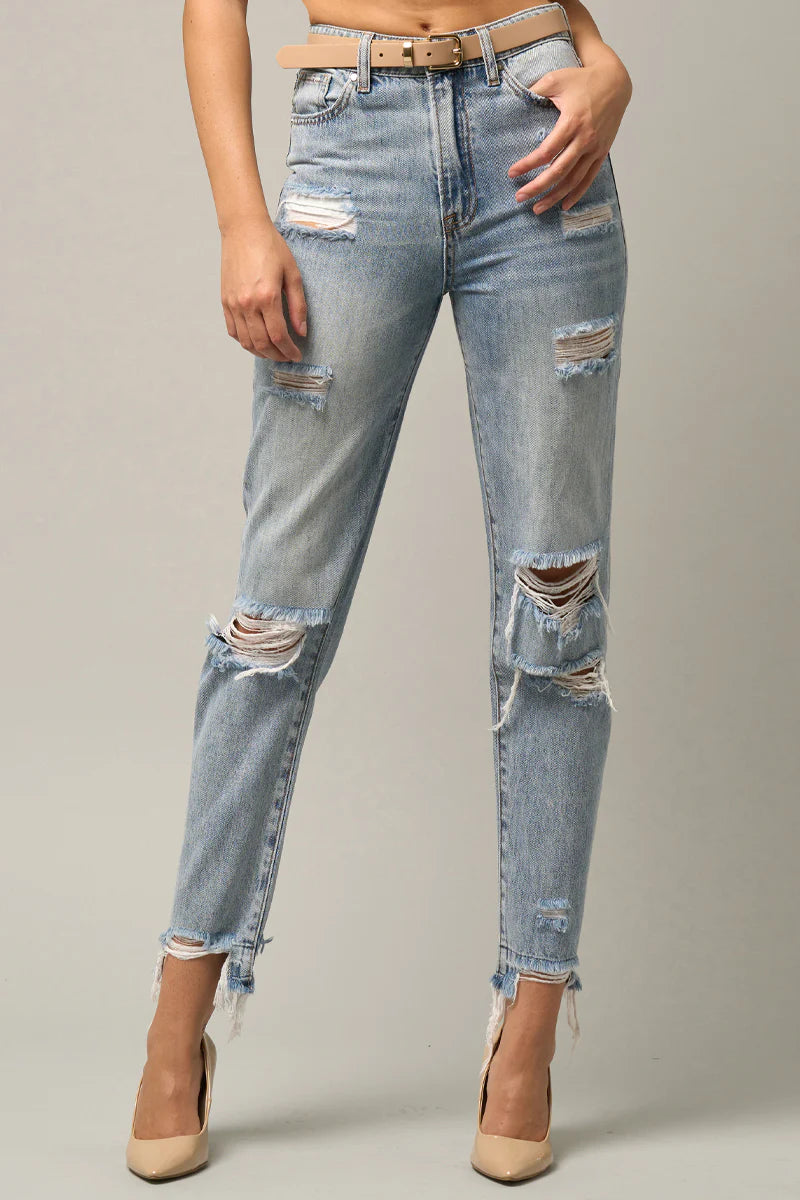 Love Dept Distressed Girlfriend Jeans