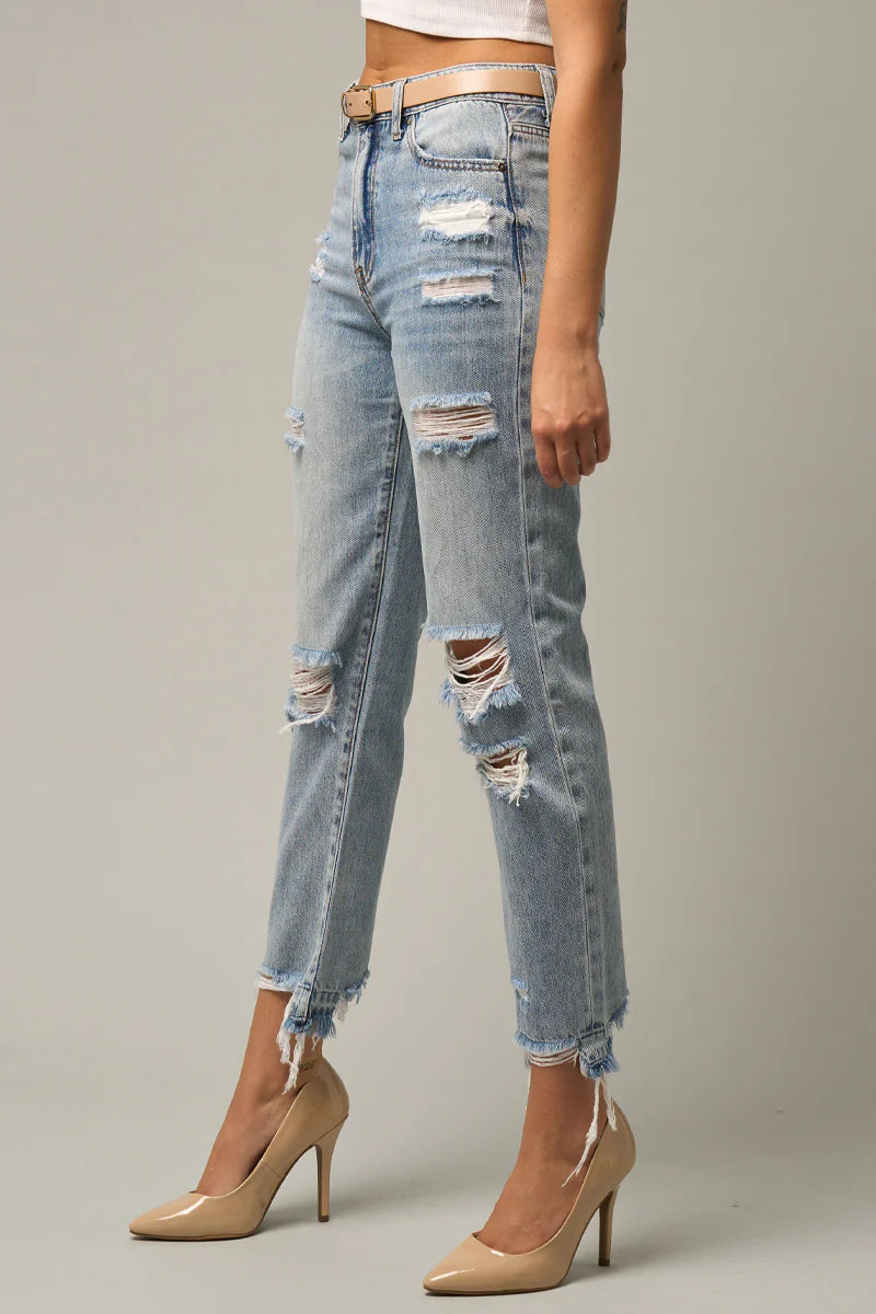 Love Dept Distressed Girlfriend Jeans
