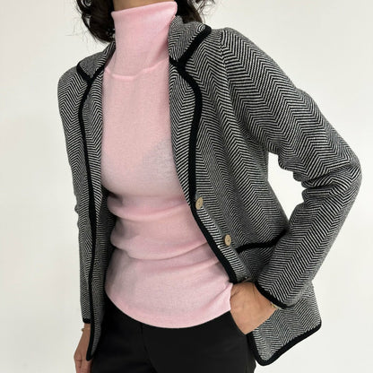 Wool Herringbone-stitch Jacket